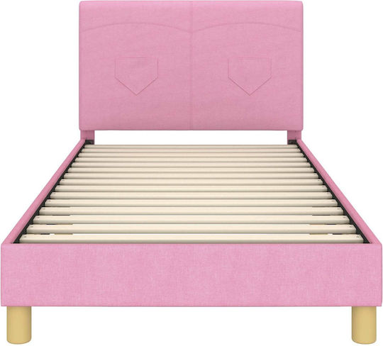 Kinderbett Einzeln Rosa für Matratze 90x200cm