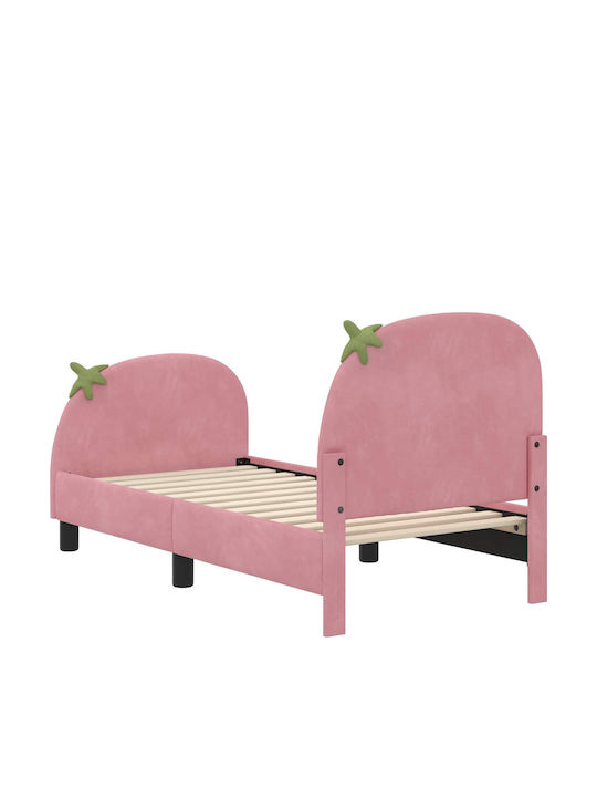 Pat pentru Copii Single Roz pentru Saltea 70x140cm
