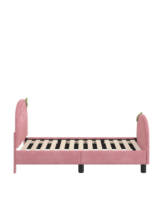 Pat pentru Copii Single Roz pentru Saltea 70x140cm