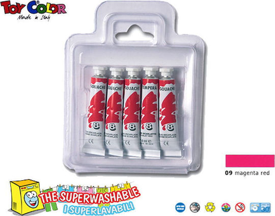 Toy Color Gouache Tempera Paints Magenta Red in Tube 12ml 1pcs