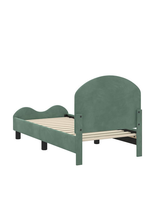 Pat Pentru Copii Clasic Single Cu Spațiu De Stocare Albastru Deschis Pentru Saltea 70x140cm