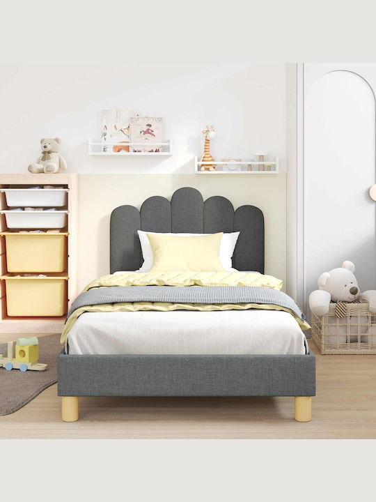 Kids Bed Single Gray for Mattress 90x200cm