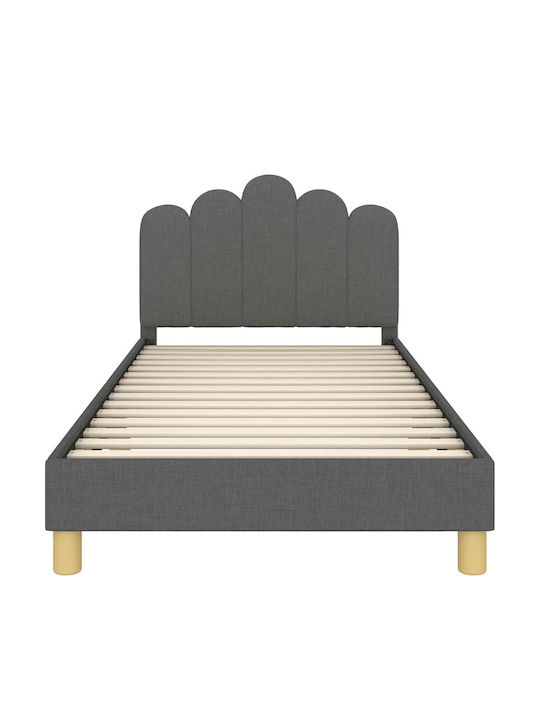 Kids Bed Single Gray for Mattress 90x200cm