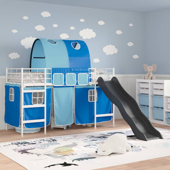 Kinderbett Hochbett Einzel Weiß für Matratze 75x190cm