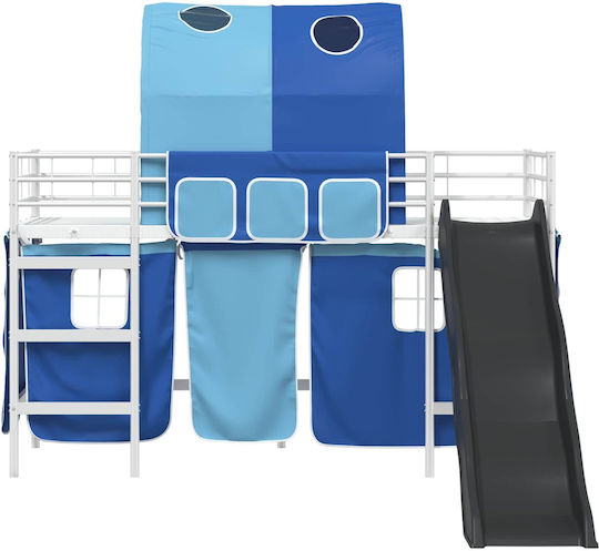 Kinderbett Hochbett Einzel Weiß für Matratze 75x190cm