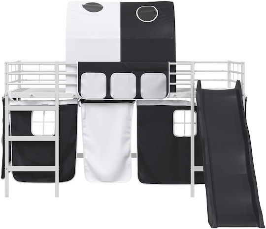Kinderbett Hochbett Einzel Weiß für Matratze 80x201cm