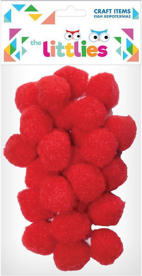 The Littlies Pom Pom Craft Red Set of 60pcs