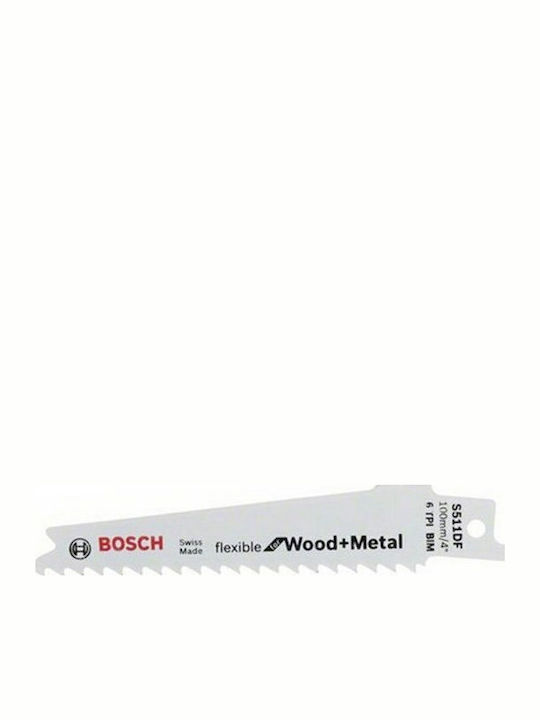 Bosch S511DF Jig Saw Blade for Metal and Wood 100mm Flexible for Wood and Metal 5pcs 2608657722