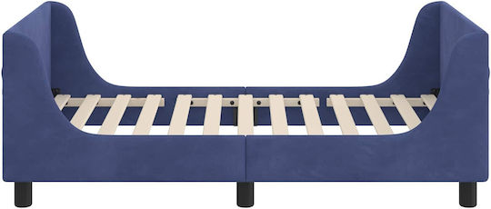 Pat pentru Copii Single Albastru pentru Saltea 86x165cm