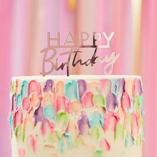 Ginger Ray "happy Birthday" Διακοσμητικό για Τούρτα 6τμχ