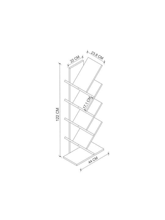 Milton Pine Oak Bookcase 44x22x121cm GP041-0007 2