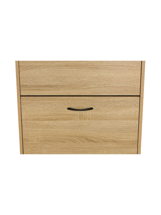 Zefiros Wooden Shoe Organizer with 3 Shelves Sonoma 60x24x115cm