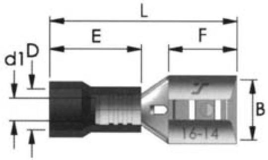 CHS Terminale electrice cu sertar cu izolație 6.6mm Albastru (01.036.0489) în set de 100buc