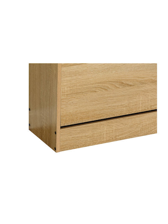 Zefiros Wooden Shoe Organizer with 3 Shelves Sonoma 60x24x115cm