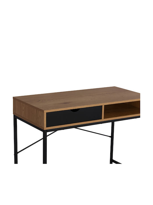 Birou Orfeas Din Lemn Negru Cu Picioare Metalice 95x48x76Cm
