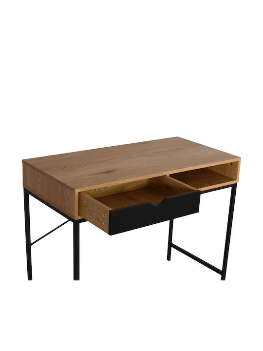 Birou Orfeas Din Lemn Negru Cu Picioare Metalice 95x48x76Cm
