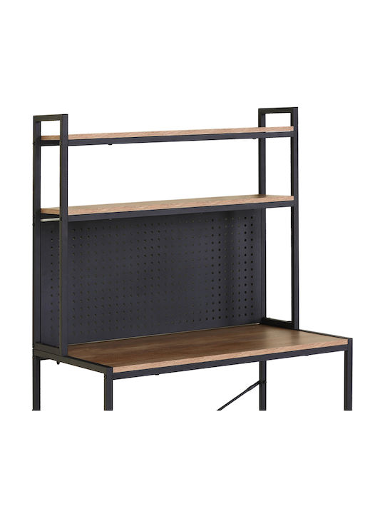 Birou Ifestos din Lemn Negru cu Picioare Metalice 84x50x148,5cm