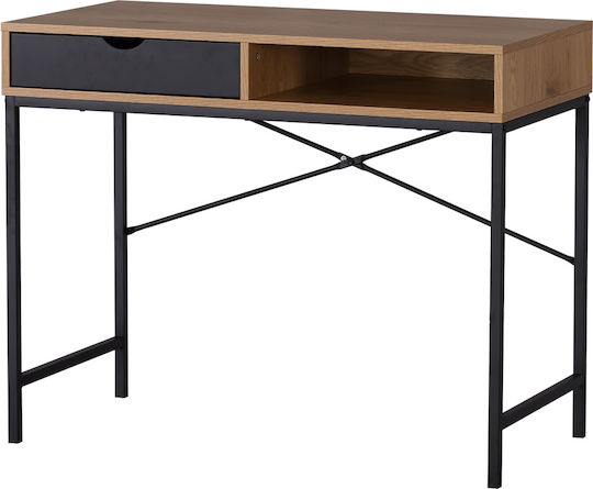Бюро Orfeas Дървено Черно С Метални Крака 95x48x76см