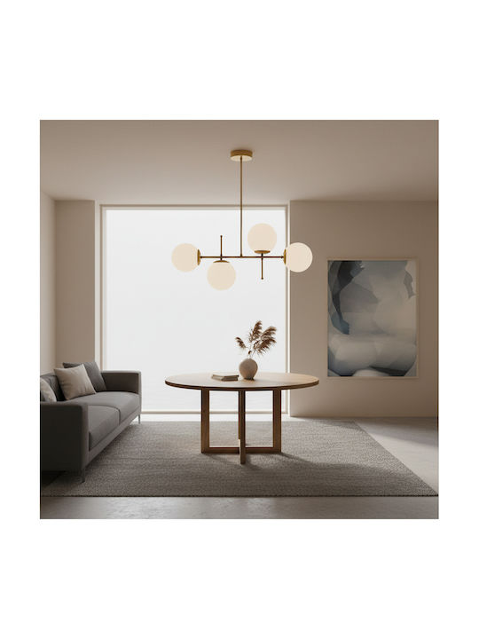 GloboStar Globus Pendant Ceiling Light Gold for 4 Bulbs E27 70x30x65cm
