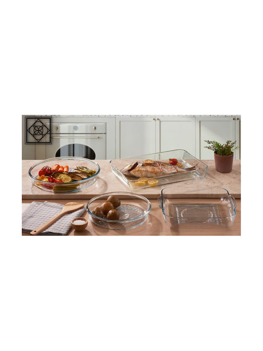 Pasabahce Fontene Rechteckig Feuerfestes Geschirr Glas 40x27x5cm 1Stück