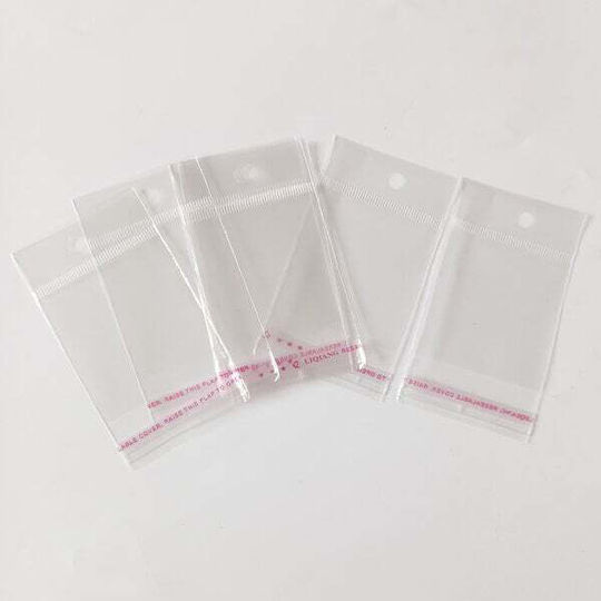 Faitakis Pack Σακουλάκι Polypropylen (PP) με Αυτοκόλλητο και Τρύπα 5.5x10cm 100Stück