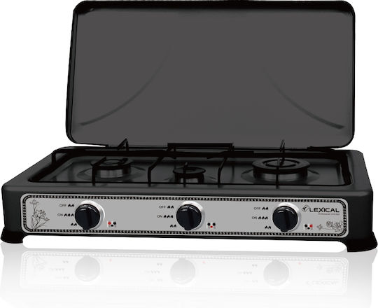 Lexical Liquid Gas Countertop Triple Burner Black