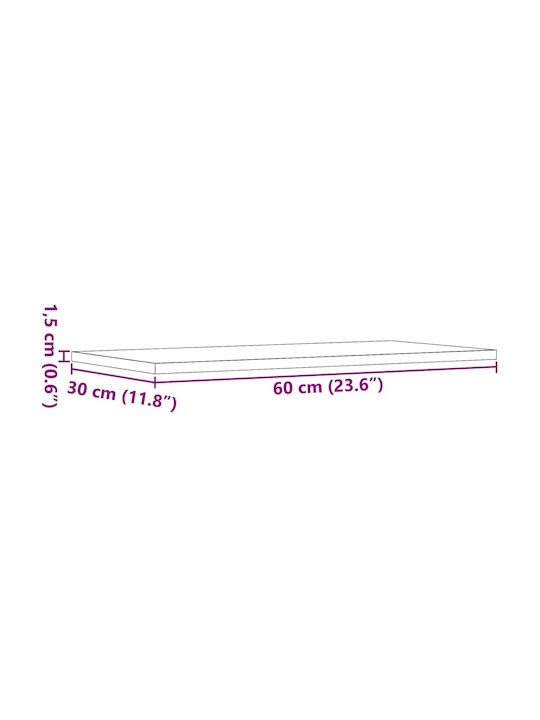 vidaXL Rectangular Raft de bibliotecă Placă din Lemn Agregat în culoarea Gri 60x40x1.5cm 805258 4buc