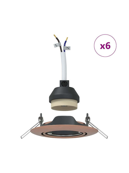 vidaXL Rectangle Metallic Recessed Spot Copper 9x9cm. 1pcs