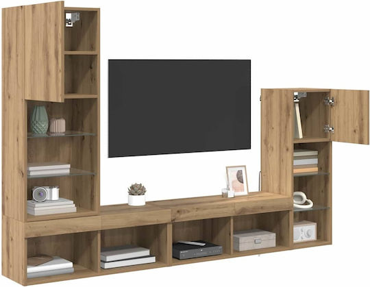 Wohnzimmer TV-Einheit Artisan Oak mit Beleuchtung