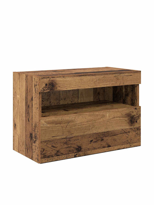Living Room TV Unit with Lighting Old Wood L80xW30xH30cm