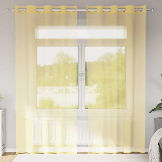 vidaXL vidaXL Vorhänge Fenster mit Oberer Registerkarte Voile Schwarze 140x175cm