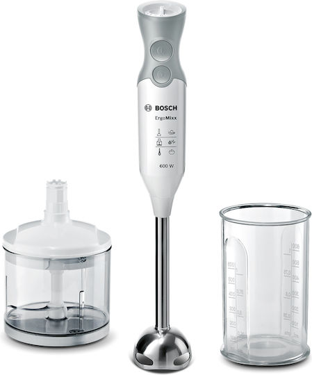 Bosch ErgoMixx Ръчен Блендер с Неръждаема Пръчка 600W Бял