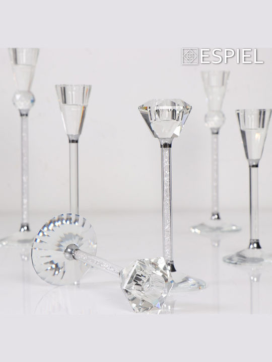 Espiel Candle Holder Crystal Transparent 20cm 1pcs
