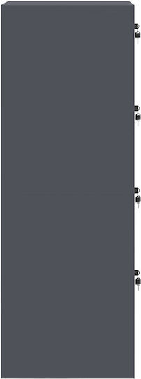 Office Storage Drawer Metal with Lock Anthracite 44x50x106.5cm