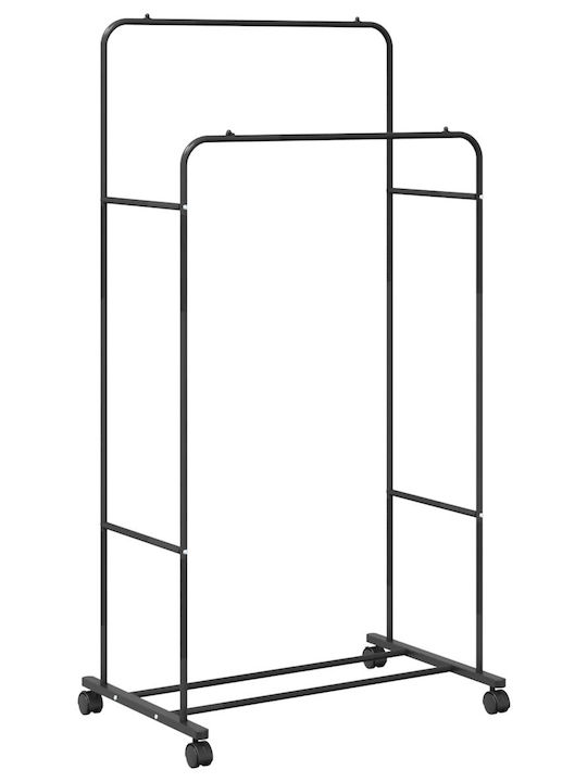 vidaXL Κρεμάστρα Δαπέδου από Μέταλλο Μαύρη 80x53x156cm