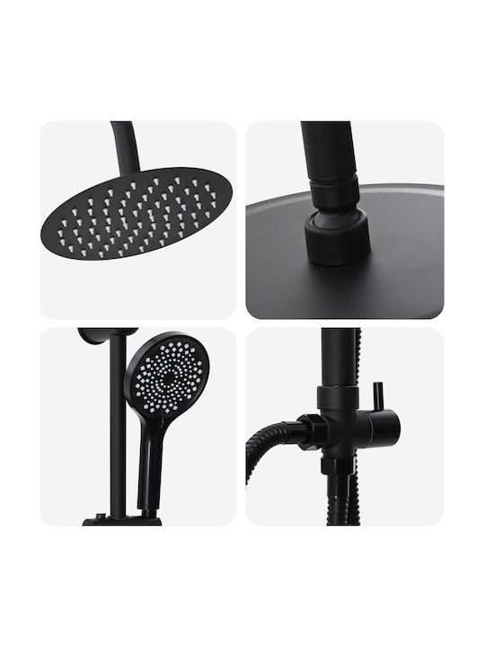 vidaXL Shower Column without Mixer 45cm Black vidaXL Shower Column without Mixer 45cm Black