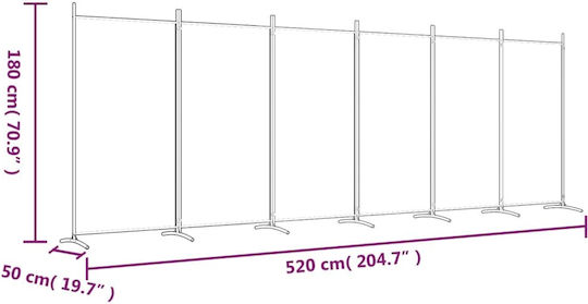 vidaXL Decorativ Paravan Metalic cu 3 Panouri 260x180cm