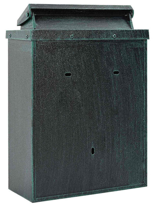 vidaXL Външна Пощенска Кутия Металик в Зелен Цвят 29x13x41см