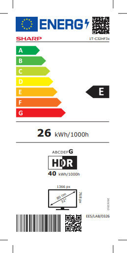 Sharp Smart Τηλεόραση 32" HD Ready QLED 32HF3265E HDR (2025)