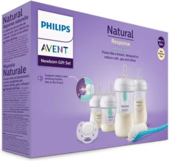 Philips Set Plastic Baby Bottles Natural Anti-colic with Silicone Teat White 125ml