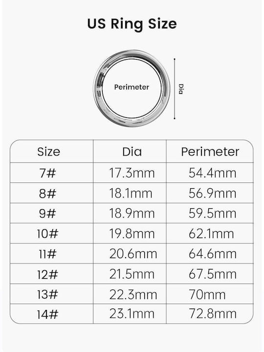 Kyklō Smart Ring 20.6mm Waterproof with Heart Rate Monitor Silver