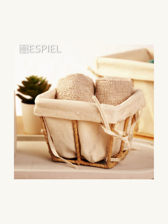 Dis Καλαθι Τετραγ Cotton Ψαθινο Stand 15x15x11,5ek Συσκευασία 2 Τμχ