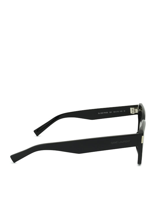 Ysl Women's Sunglasses with Black Plastic Frame and Black Lens