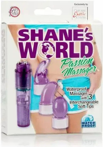 Мини Интимен Масажор California Exotics 042118 10-242 Shanes World Passion Масажор с 3 Смени Глави 10 x 2.5 см Лилав