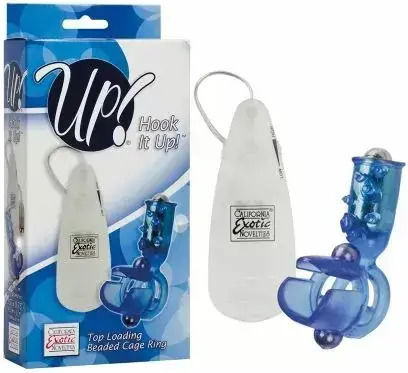 Vibrating Penis Ring California Exotic 076069 10-237 Controller Clitoral Stimulator Blue