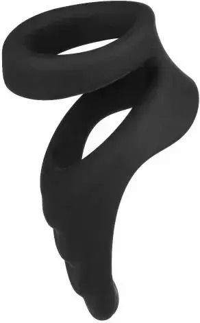 Calexotics Viceroy Perineum Dual Sling Ring 0410864 Waterproof Silicone Black