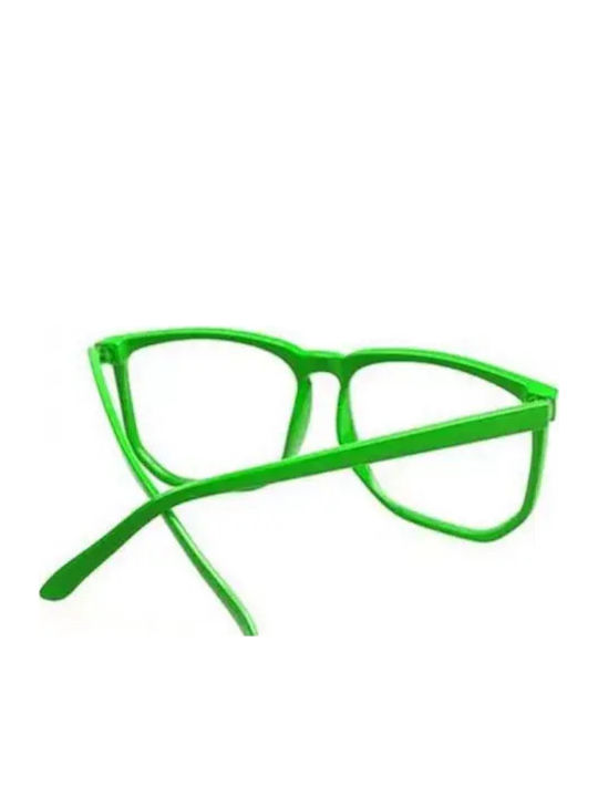Nerd Clear Oversized Kids Sunglasses Green