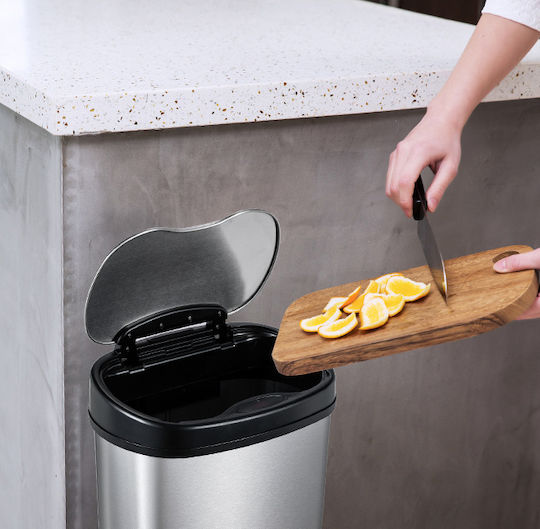 Home Use Кошче за Боклук от Неръждаема Стомана със Сензор Сребрист 15lt