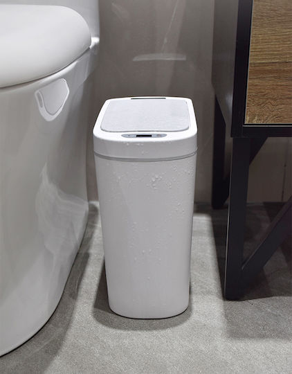 Home Use Кошче за боклук Пластмасово със сензор Бяло 7л