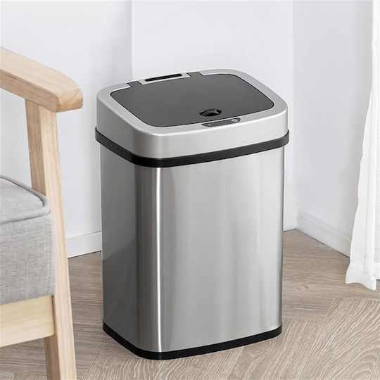 Home Use Кошче за Боклук от Неръждаема Стомана със Сензор Сребрист 15lt
